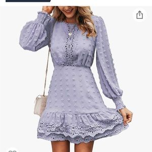 NEW purple dress long sleeve women medium